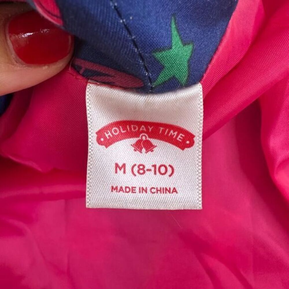 Holiday Time blue‎ pink holiday Christmas jacket blazer size medium - Picture 4 of 6